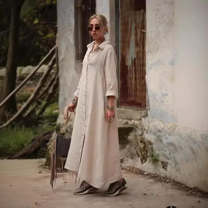 Robe chemise décontractée pour femme 2026 style Old Money