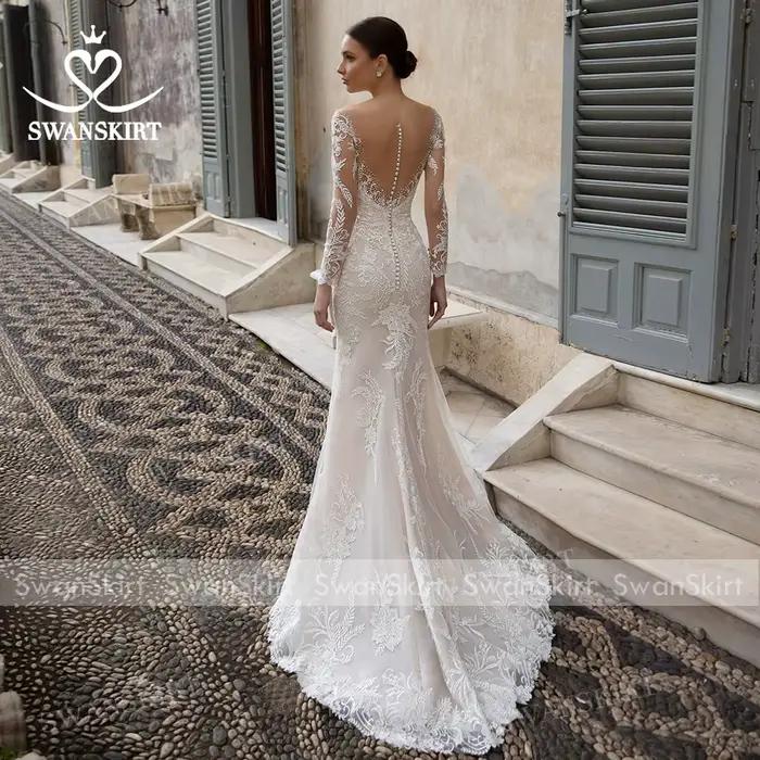 Robe de mariée SwanSarah à manches longues