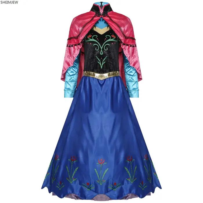 Robe longue de princesse Anna la reine des neiges pour adultes