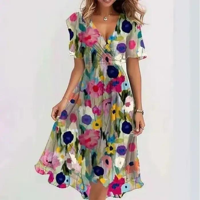 Robe imprimée élégante et à la mode pour femmes