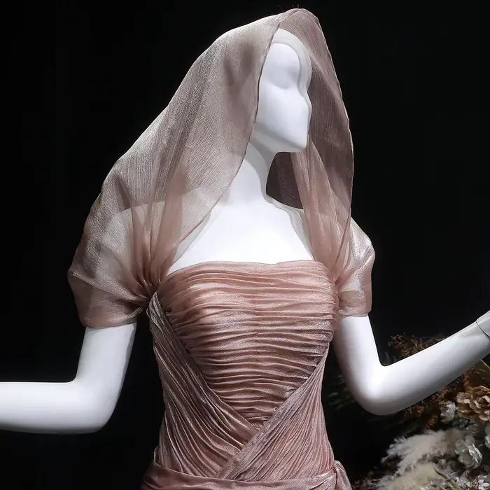 Sharon Said dubaï élégant Champagne sirène robe de soirée avec plissé 2026 pour femme mariage arabe