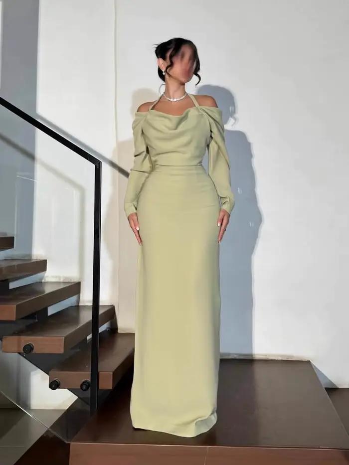 Robe de soirée élégante vert clair