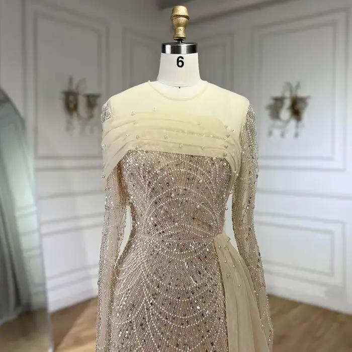 Serene Hill-Robe de soirée sirène avec surjupe