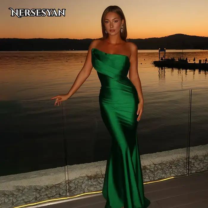 Nersesyan – robe de soirée sirène vert émeraude