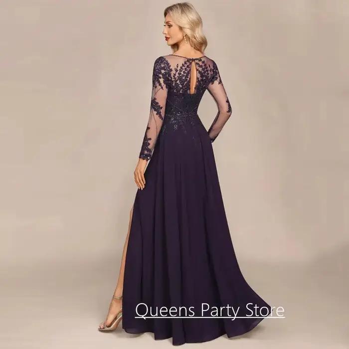 Robe de mère de la mariée personnalisée en polyester avec appliques de perles et paillettes, élégante pour soirées de mariage et événements spéciaux