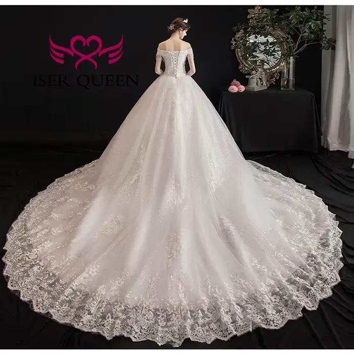 Robes de mariée personnalisées en Tulle à paillettes brillantes