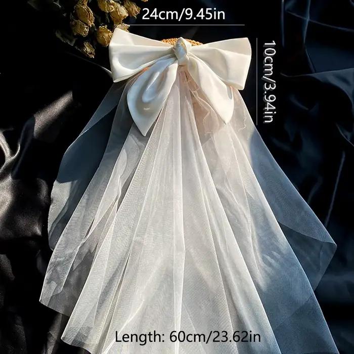 Voile de mariée romantique multicouche en gaze et dentelle