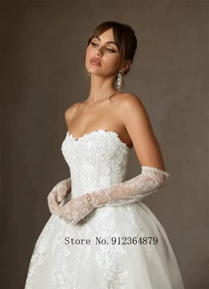 Luxueux chérie 3d fleur dentelle mariée cultivée une ligne robes