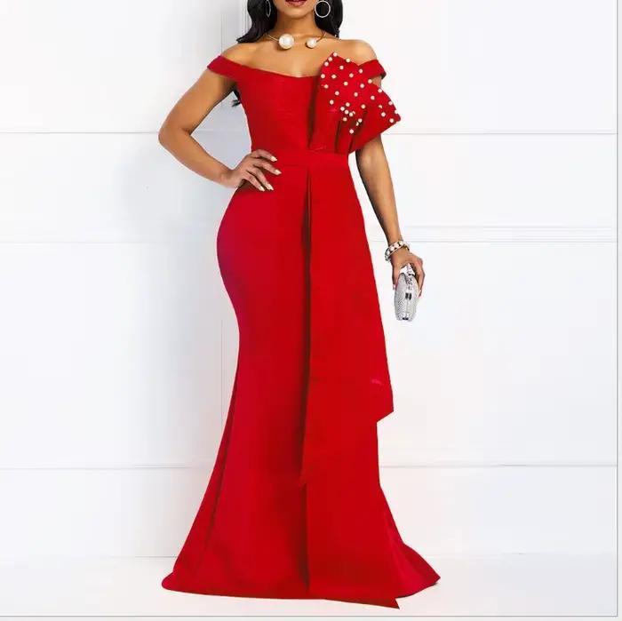 Robe africaine longue pour femmes, printemps et automne 2021
