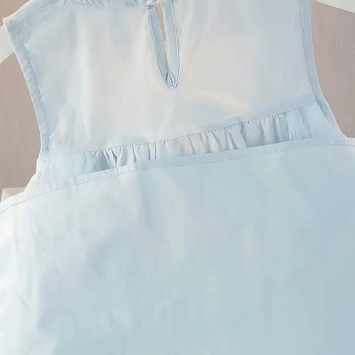 Robe d'été bleue pour filles, nouveau style, robe de princesse à la mode pour petites filles, robe d'été pour enfants, robe gilet pour bébés