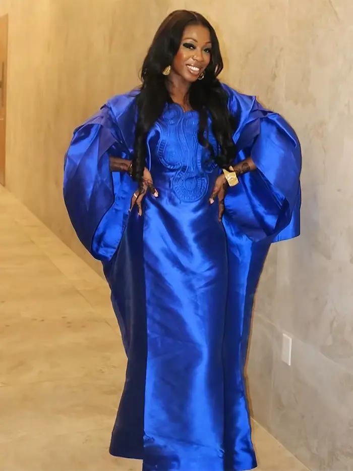 Robe africaine Dashiki pour femme Bazin Riche broderie conception longue robe