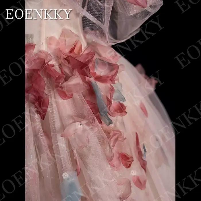 EOENKKY robe de soirée à paillettes style Vintage épaules dénudées fleurs 3D ligne A robes