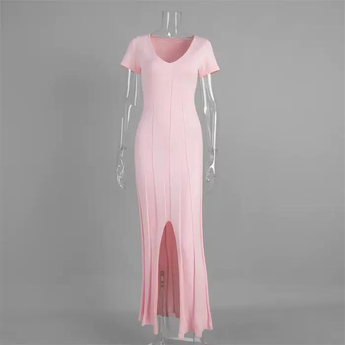 Robe longue côtelée Tsiisd pour femme