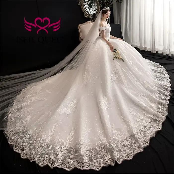 Robes de mariée personnalisées en Tulle à paillettes brillantes