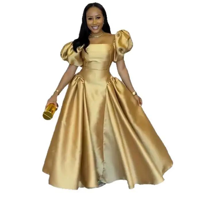 Robe élégante à manches bouffantes pour femmes