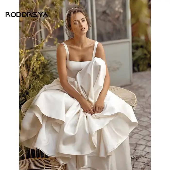 RODDRSYA Robes de mariée simples en satin pour femmes 2026
