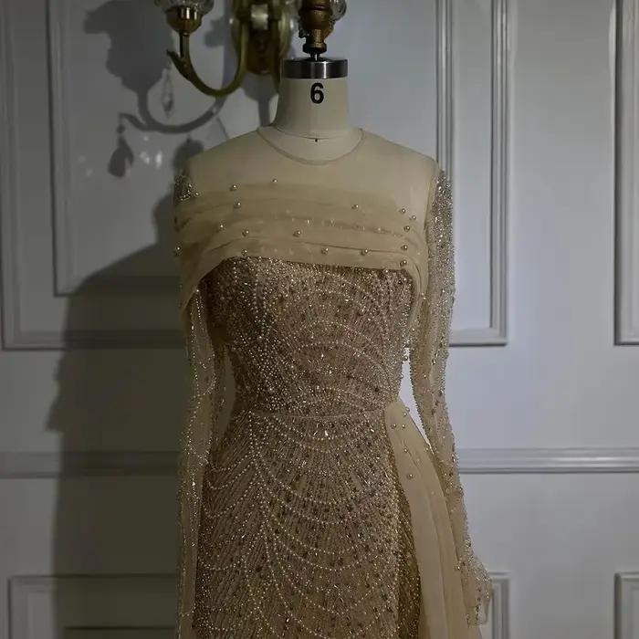 Serene Hill-Robe de soirée sirène avec surjupe