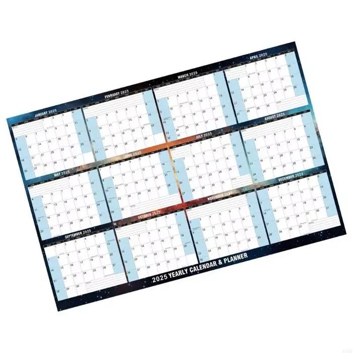 2025 Année complète pour voir le planificateur du calendrier 2025 Planificateur annuel murs effaçable Jan à Dec pour les à