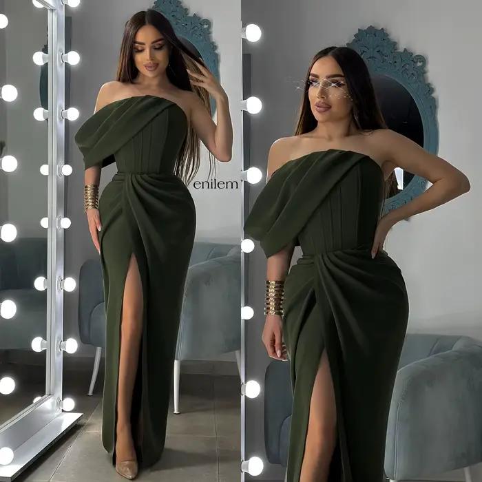 Robe de bal Bafftafe marron crêpe sirène sans manches avec soutien-gorge intégré pour bal, soirée spéciale, demoiselle d'honneur et occasions festives