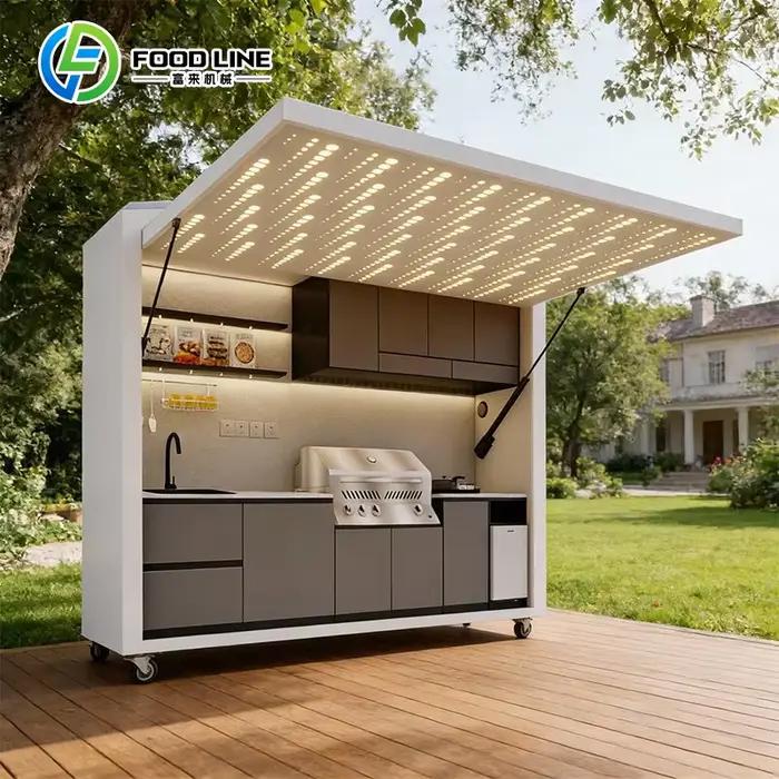 Cuisine de camping en plein air, armoire de cuisine moderne pour l'extérieur, cuisine extérieure