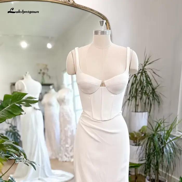 Yanshmigown-Robe de mariée sirène modeste pour femme