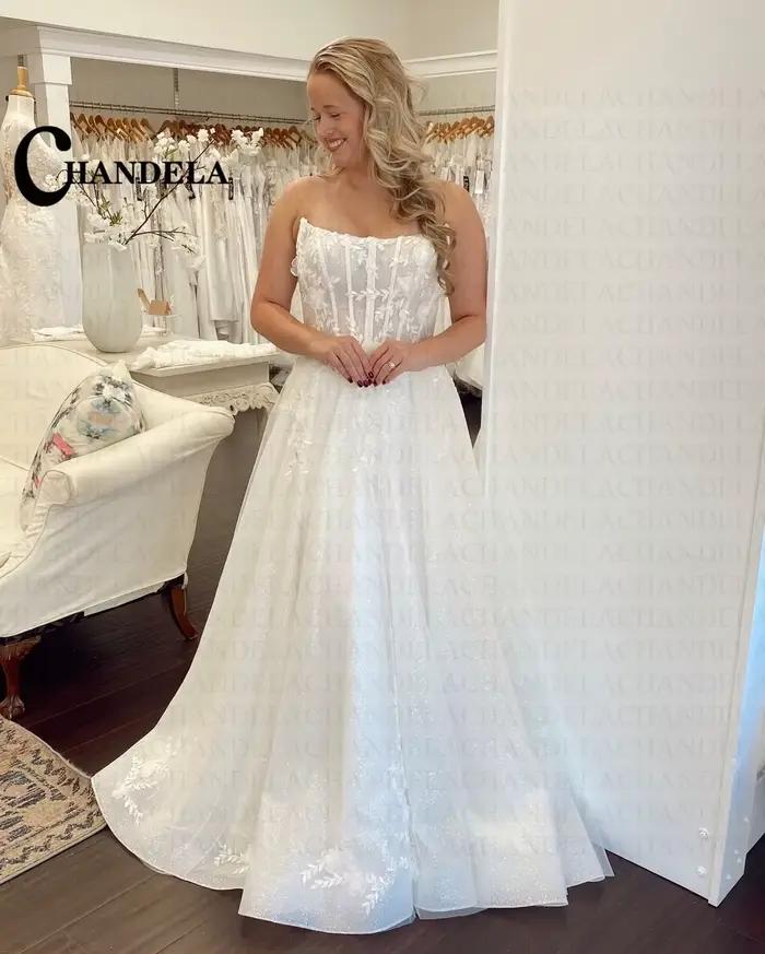 CHANDELA robe de mariée en Tulle scintillant femme