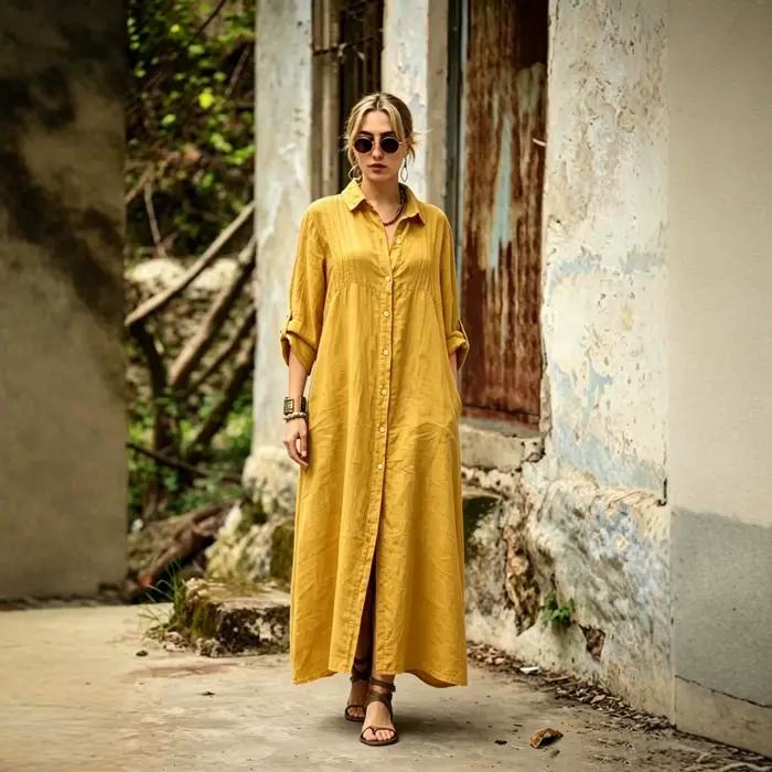 Robe chemise décontractée pour femme 2026 style Old Money