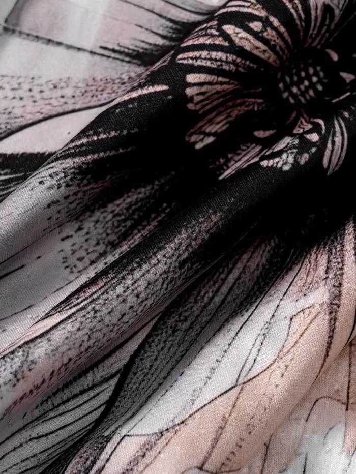 Robe élégante à imprimé floral à manches longues pour femmes