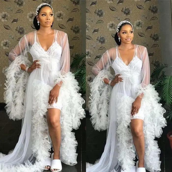 Robe de mariée à volants