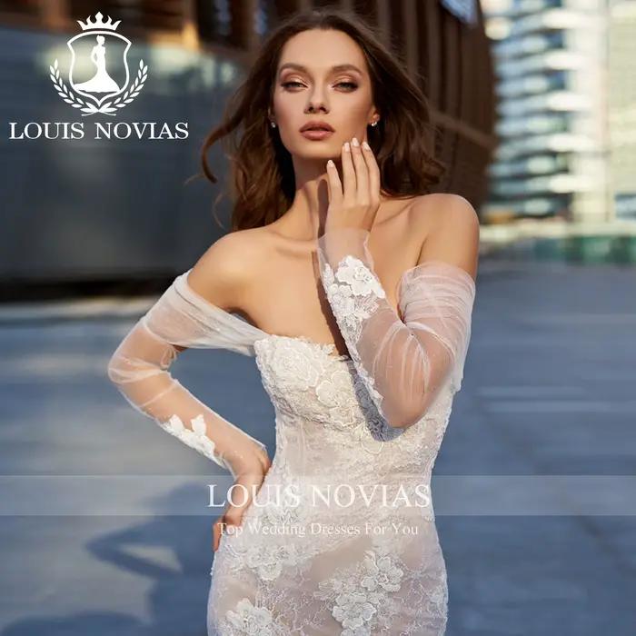 LOUIS NOVIAS robe De mariée Style sirène hors De l'épaule chérie Appliques dentelle trompette
