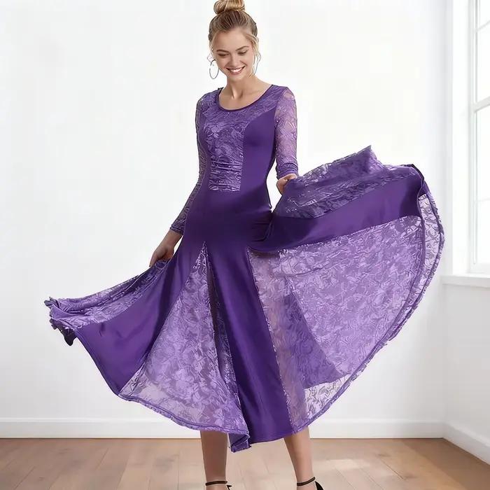 Robe de danse de salon élégante en dentelle
