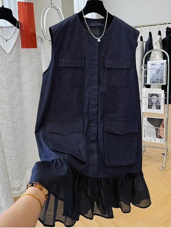 Robe d'été sans manches à col rond pour femmes