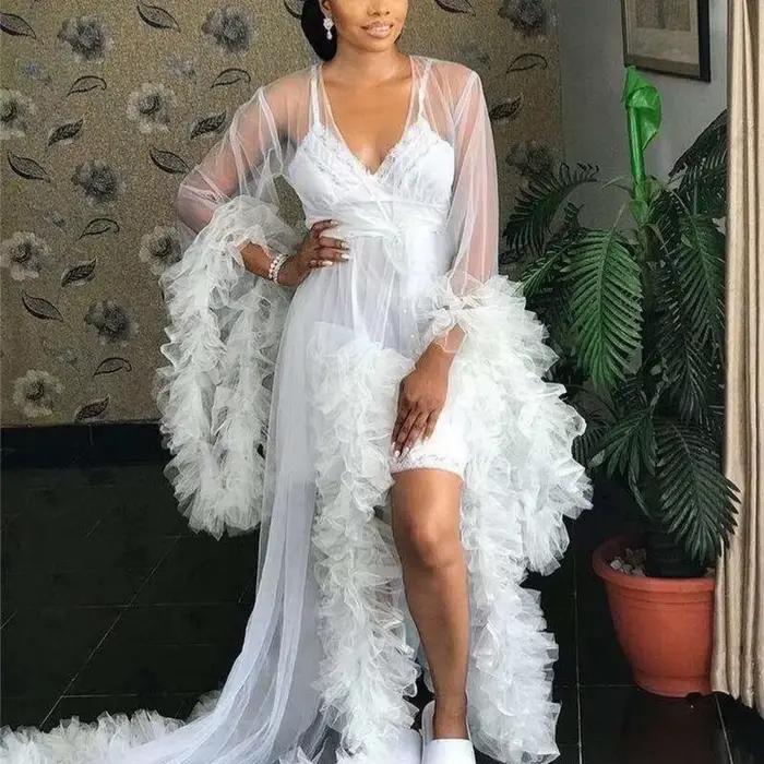 Robe de mariée à volants