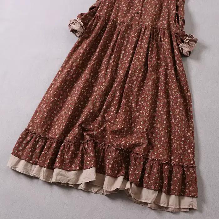 Mori Girl – robe longue imprimée littéraire
