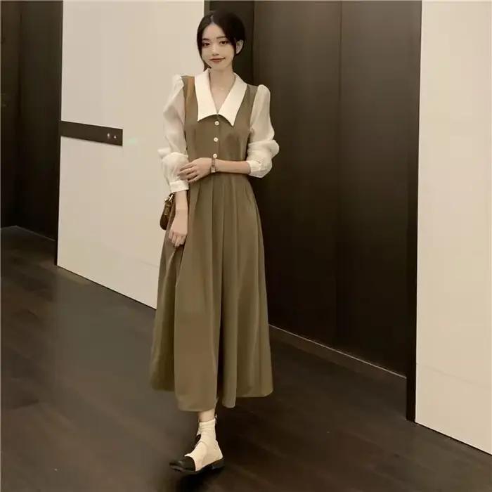 Hepburn Style robes pour femmes chaud de haute qualité luxe une ligne en ventes à la mode Promotion Occasion formelle femme robe à manches longues