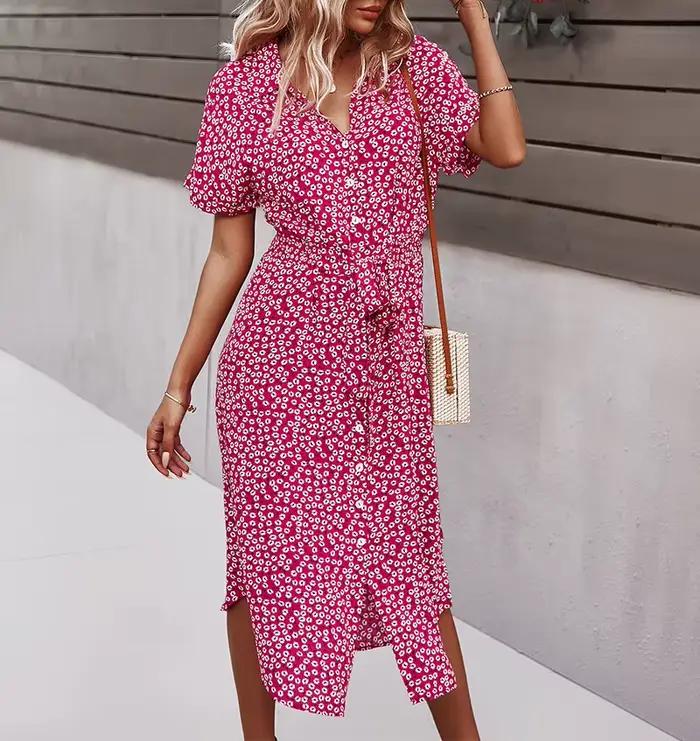 Robe mi-longue décontractée pour femmes