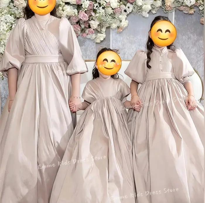 Robe de demoiselle d'honneur élégante personnalisée avec nœud en dentelle brodée