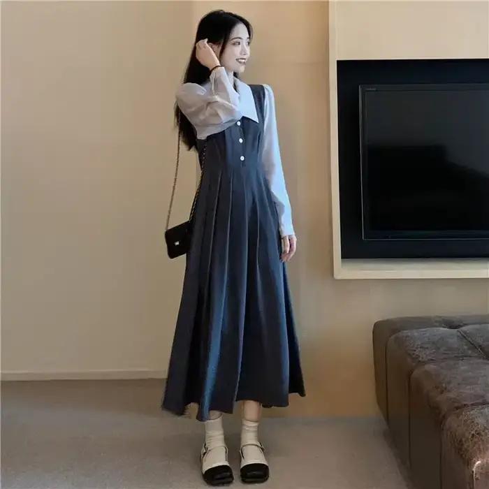Hepburn Style robes pour femmes chaud de haute qualité luxe une ligne en ventes à la mode Promotion Occasion formelle femme robe à manches longues