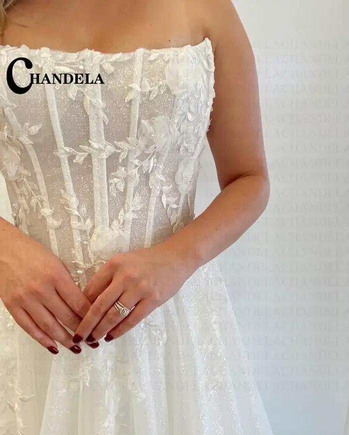 CHANDELA robe de mariée en Tulle scintillant femme