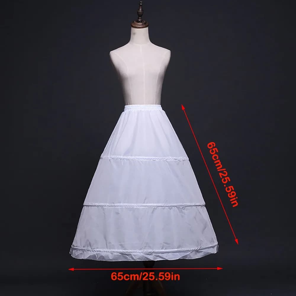 Nouvelle Mode Jupon Blanc à 3 Cerceaux, Jupons de Robe de Bal, Longue Jupe de Base, Crinoline, Acces