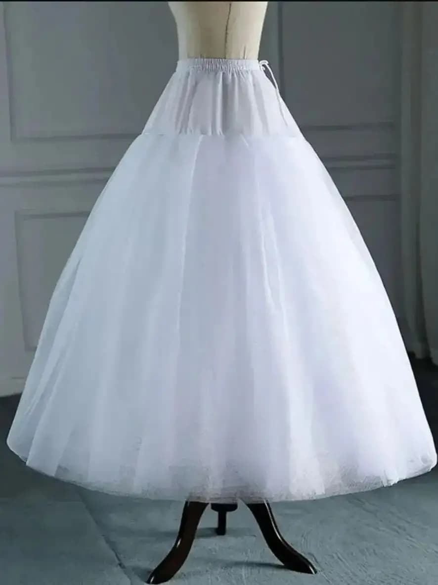 Jupon en tulle blanc pour robe de mariée de style ligne, sous-jupe longue, 4 à 8 couches, pas de cer