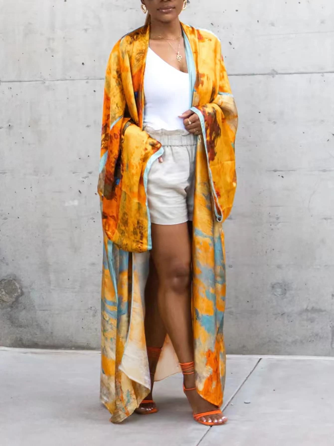 Robe caftan pour femmes, Cardigan imprimé de Style ethnique, Kimono, vêtements d'extérieur, imitatio
