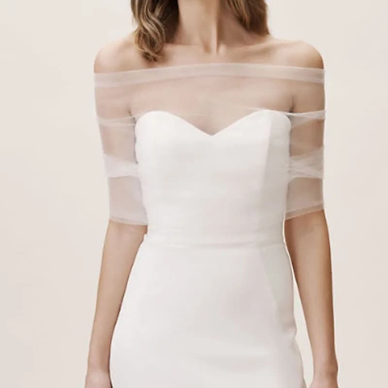 Enveloppes de mariage en Tulle doux et élégant pour femmes, châle détachable, décoration de robe de
