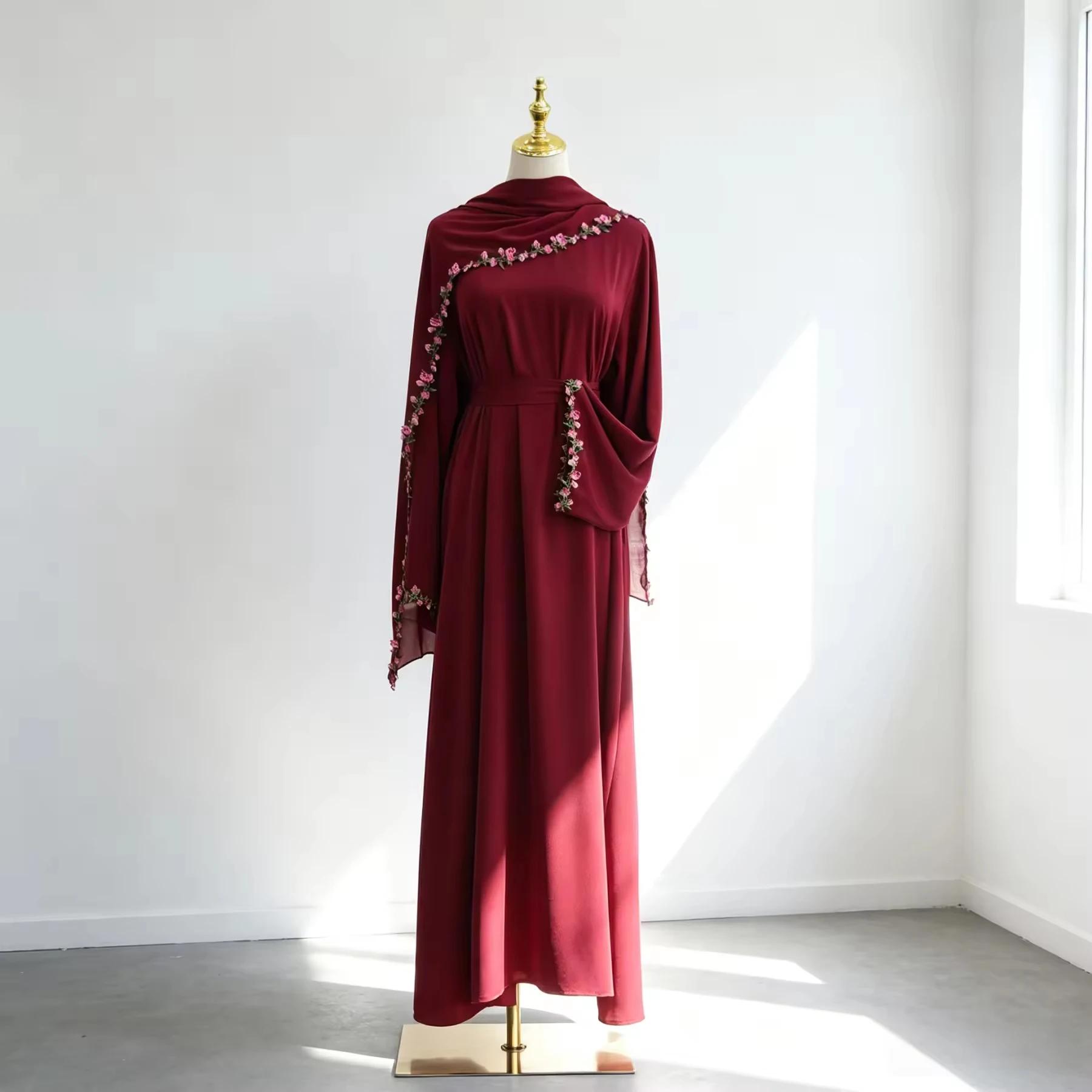Robes pour femmes Zahraa, vêtements islamiques, robe décontractée, dentelle florale, nouvelle abaya
