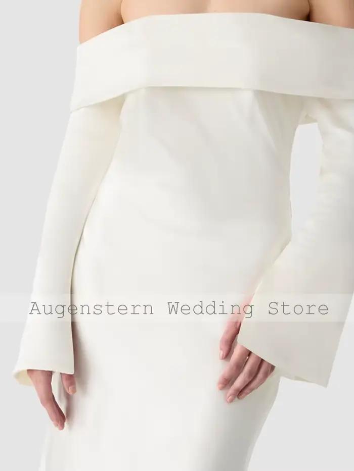 Robes de mariée civiles formelles en satin blanc plissé, robes de soirée élégantes pour femme, coupe