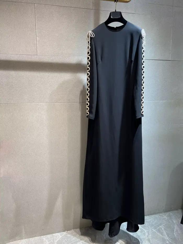 Robe femme jupe robe de mariée même robe haut diamant évidé robe en soie à manches longues