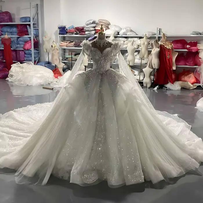 Robes de mariée vintage personnalisées, robe de mariée de luxe, robe de Rhde princesse, perles, pati