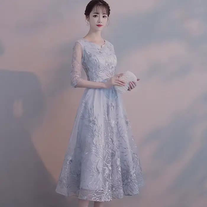 DongCMY-Robe de Bal Éducative à Fleurs, Col Rond, Ligne A, Courte, Performance, Nouvelle Collection