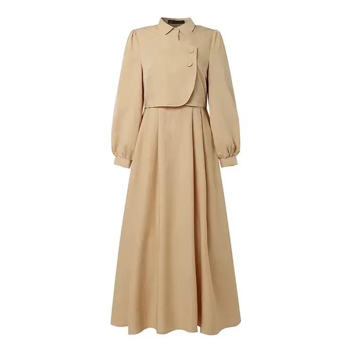 Robe de Ramadan ZANZEA, Robes Musulmanes Tendance pour Femmes, Élégante Robe Plissée à Manches Longu