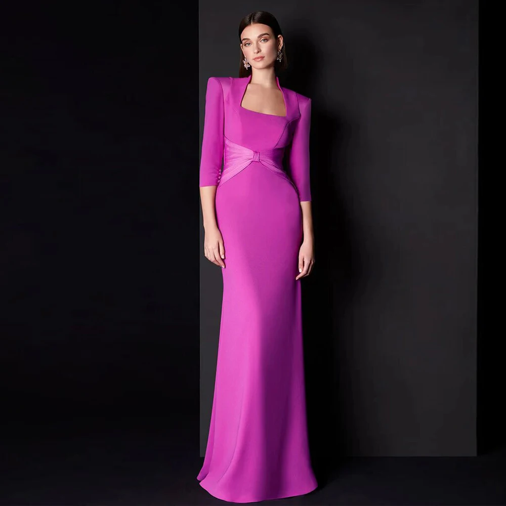 Robes d'invitées de mariage personnalisées pour femmes trompette Fuchsia robes de soirée formelles é